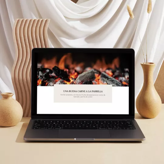 MAC de Apple mostrando la página web de la Parrilla Sanabresa de Chamartín. Uno de los mejores restaurantes donde puedes ir a comer carne,